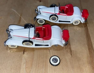 *READ* Pair 2 Franklin Mint Precision 1929 1931 CORD L 29 CABRIOLET White 1:43 - Picture 1 of 12