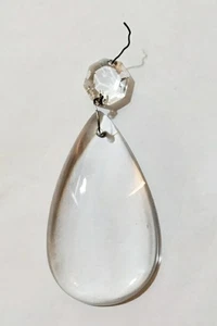 Mid Century Kronleuchter Kristall 4" Träne Achteck Perle Halbbirne Anhänger NEUWERTIG - Bild 1 von 7