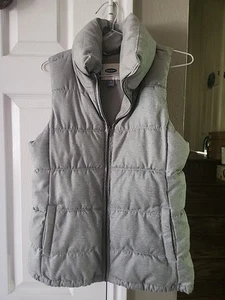 Old Navy melierte graue strukturierte gefütterte Weste Fleece gefüttert Gr. XS - Bild 1 von 4