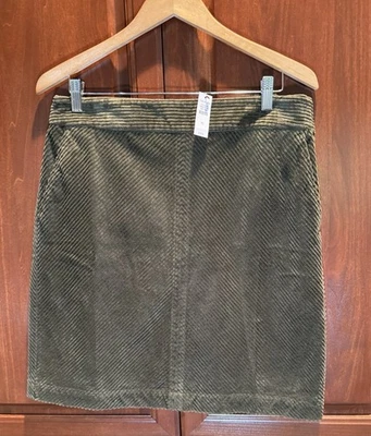 Falda de pana para mujer Talbots - verde bosque, talla 10 (precio de venta sugerido por el fabricante 79 USD). Nuevo con etiquetas Foto 1 de 4