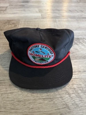 Vtg NOS Homelite Factory Certified Technician SnapBack Cap Trucker Hat Red Braid - Image 1 of 4