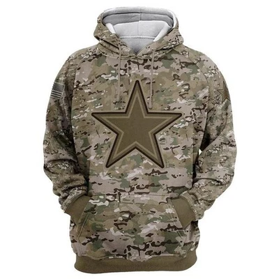 Sudadera con capucha estampada de camuflaje de los Dallas Cowboys para fanáticos del fútbol americano Foto 1 de 3