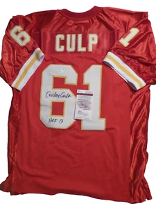 Curley Culp signed Red Pro Style jersey,JSA, HOF 13 - Picture 1 of 2