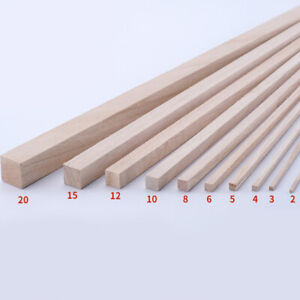 20Pcs Square Wooden Bar Wood Stick Strips Model DIY Craft