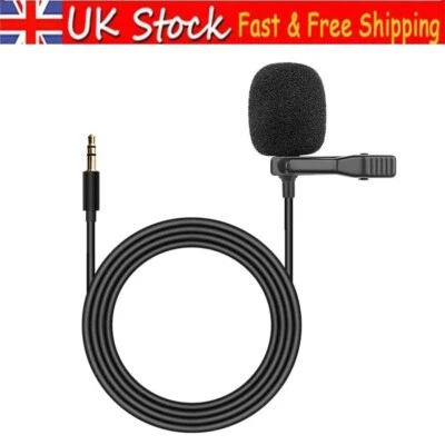 RACRDO Clip on Pro Lavalier Lapel Mini Stereo Microphone Mic Condenser for PC Laptop UK