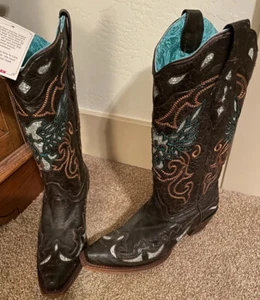 Corral WESTERN Boot, WOMEN, GLITTER EAGLE Inlay BROWN, A3537 SNIP TOE, NEW 7.0 - Picture 1 of 6