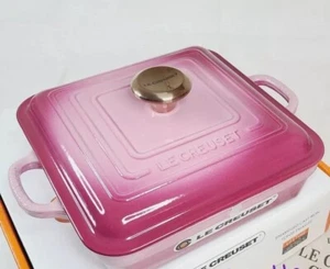 Le Creuset Dutch Oven Signature Cocotte Square 24cm Berry pink Unused - Picture 1 of 10