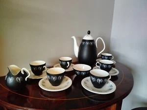 Vintage Domino "Hazel Thumpston" Foley Bone Coffee Set For 6 People - Picture 1 of 24