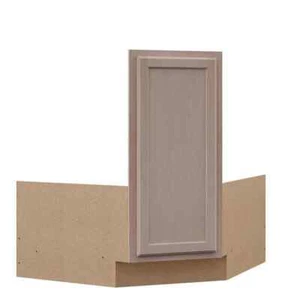 36 in. Unfinished Corner Sink Cabinet with Recessed Panel, Ready to Assemble - Picture 1 of 8