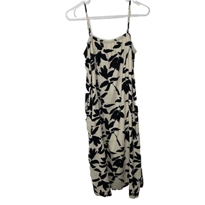 Vestido sin mangas A New Day para mujer negro floral mezcla de lino talla XS calce relajado bolsillos - Imagen 1 de 6