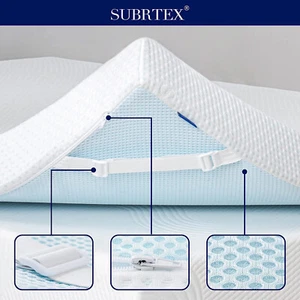 Subrtex Topper Memory Foam Matrazte Bambusbezug Abnehmbar 140 x 190 x 5 cm