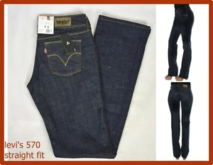 Jeans levis 570 donna pantaloni levi's elasticizzati vita bassa w25 w29 w30 w31 - Picture 1 of 9
