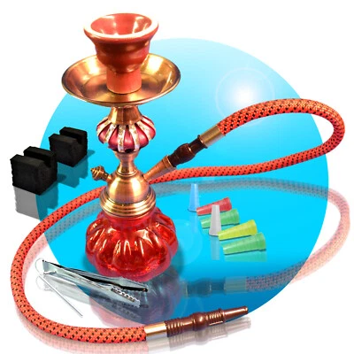 Shisha Wasserpfeife Hookah rot SET + Zubehör wählbar 28cm mit Schlauch WP30 - Bild 1 von 3