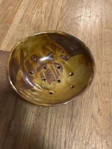 Fruit Drain Clay Fired Bowl - Picture 1 of 3