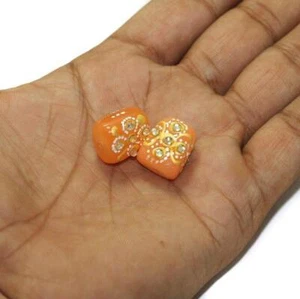 Cuentas de trabajo Kundan pintadas a mano de 17x13 mm 5 piezas - Imagen 1 de 8