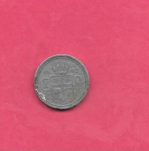 ICELAND KM2a 1942 VF-VERY FINE-NICE OLD ANTIQUE WWII CIRCULATED 25 AURAR COIN - Picture 1 of 1