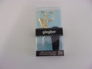 Gingher 3 1/2" Epaulette Embroidery Scissors Gold Platted Full Lifetime Warranty