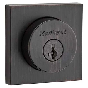 Llave inteligente Kwikset Halifax cuadrada rosa monocilíndrica cerrojo, bronce veneciano - Imagen 1 de 2
