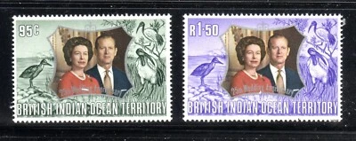 British Indian Ocean Territory Scott 48-49 SG 45-46 VF MNH  Silver Wedding 1972 - Image 1 of 3