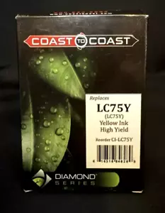 Coast to Coast High Yield Yellow Ink Cartridge LC75Y CI-LC75Y Diamond Series - Picture 1 of 8