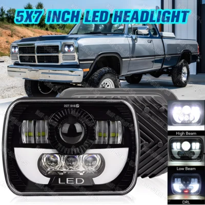Faro LED 105W 7x6" 5x7" alto/bajo H4 para camionetas Dodge D150 D250 W350 1981-1993 Foto 1 de 4
