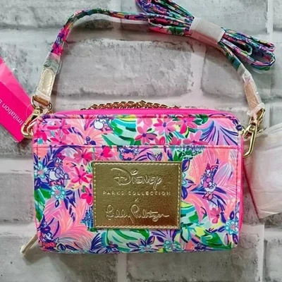 全新无标签 迪士尼乐园 Lilly Pulitzer Dreamin 斜挎包 钱包 米妮雏菊包 2024 — 第 1/4 张图片