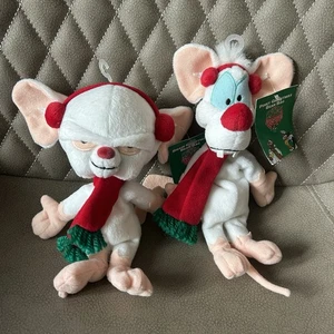 Pinky And The Brain Warner Bros Plüsch Vintage 1998 Weihnachten Sitzsack Neu - Bild 1 von 5