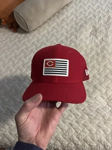 Men's New Era Red Cincinnati Reds Flag 9SEVENTY Stretch-Snap Hat Worn Once - Picture 1 of 5