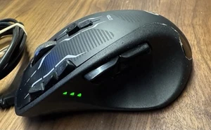 Logitech G700s Wireless Wired Rechargeable Black Gaming Mouse & Dongle - Afbeelding 1 van 7