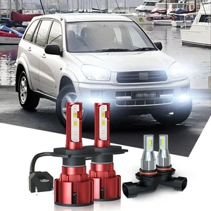 Combo LED Headlight Kit For Toyota RAV4 2001-2005 Hi/Low Beam Fog Light Bulbs - Picture 1 of 17