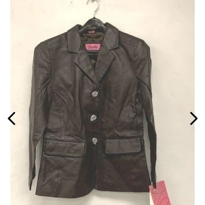 EXCELLED COLLECTION NWT WOMENS SIZE SMALL LEATHER JACKET COAT - Image 1 of 4