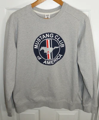 Moletom Mustang Club of America adulto 2XL cinza urze gola redonda Ford - Imagem 1 de 4