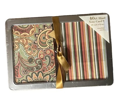 Paper Magic Group 40 Blank Note Cards Assortment (20 each 2 Designs) Env + Tin - Image 1 of 2
