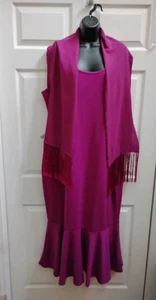 SHEIN WOMEN'S 4X LONG PURPLE SLEEVELESS DRESS AND SCARF NEW - Picture 1 of 24