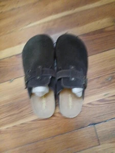 American Eagle Damenschuhe Leder/Wildleder Größe 8 Slipper Korksohle dunkelbraun - Bild 1 von 14