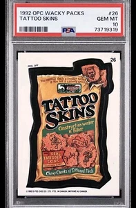 POP 1 PSA 10 O-Pee-Chee 1992 OPC Wacky Packs Tattoo Skins + Lawn Buddy Coupon - Picture 1 of 3