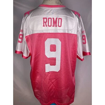 Camiseta feminina Tony Romo #9 Dallas Cowboys NFL Reebok rosa Throwbacks XXL - Imagem 1 de 4