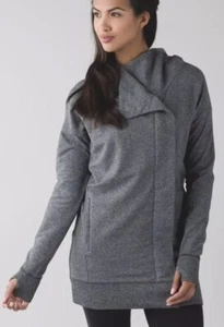Lululemon Wrap Up Jacket Hoodie Heathered Speckled Black Sz 6 - Picture 1 of 12