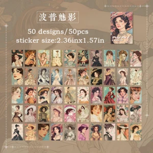 50Pcs Vintage Beauty Lady Paper Stickers Junk Journal Planner Decorative Collage - Picture 1 of 14