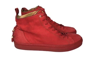Android Homme Alfa Red High Top Sneakers Men’s Size 12-12.5 Hand Made in Italy - Picture 1 of 12