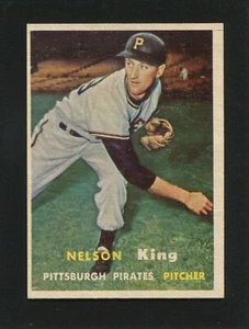#349 NELSON KING, Piratas - 1957 Topps: en muy buen estado-excelente, pliegue débil, gran brillo 220290e - Imagen 1 de 3