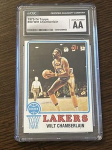 1973-74 TOPPS WILT CHAMBERLAIN CGC CSG AA BIG RESUB CANDIDATE! #80 HOF LAKERS - Picture 1 of 4