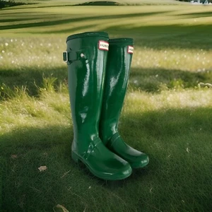 Hunter Original Botas Altas Espalda Ajustables Goma Verde Talla. 5 - Verde - Imagen 1 de 11
