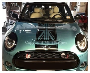 F55 F56 F57 MINI COOPER S UNION JACK COFANO RACING STRISCE GRAFICHE VINILE DECALCOMANIE - Foto 1 di 2