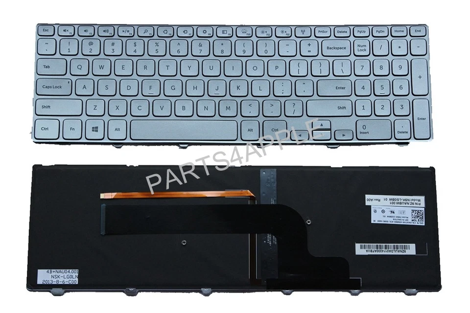 Nuevo teclado retroiluminado Dell Inspiron 17 7000 7537 KK7X9 NSK-LG0BW MWMX6 C8X88 Foto 1 de 1