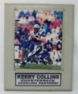 Fotografía autografiada de Kerry Collins en placa de las Panteras de Carolina - Imagen 1 de 7