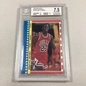 1987-88 FLEER STICKERS MICHAEL JORDAN #2 BULLS HOF BGS 7.5 NM+ - Picture 1 of 2