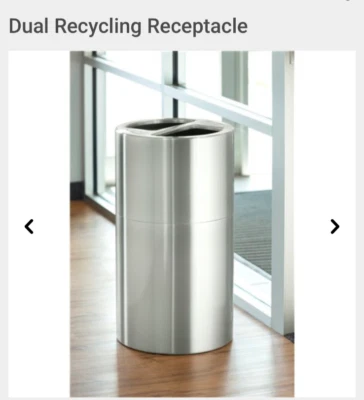 SAFCO 9931SS Doble Reciclaje Receptáculo Acero Inoxidable Basura con 2 Forros  Foto 1 de 4