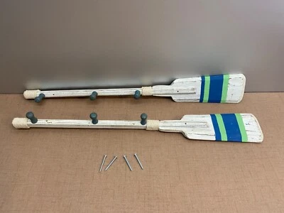 Par de ganchos para abrigo gancho de pared madera decoración náutica percha paleta remo estante Foto 1 de 4