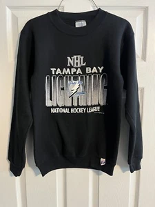 Vintage 1993 Tampa Bay Lightning Hockey Logo 7 Youth Large Crewneck Clean Rare - Picture 1 of 7